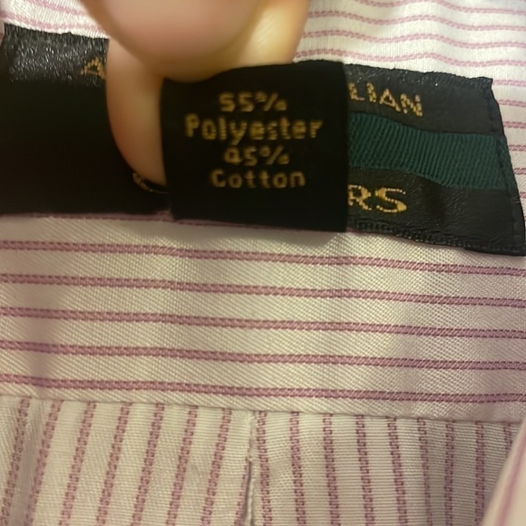 ALEXANDER Julian Men’s Striped Dress Shirt Size Large - Picture 4 of 4